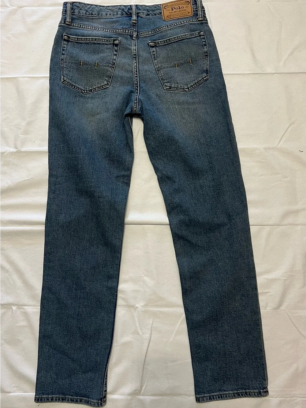 Polo Ralph Lauren Boys Jeans Size 16 Medium Wash Straight Leg Distressed Denim